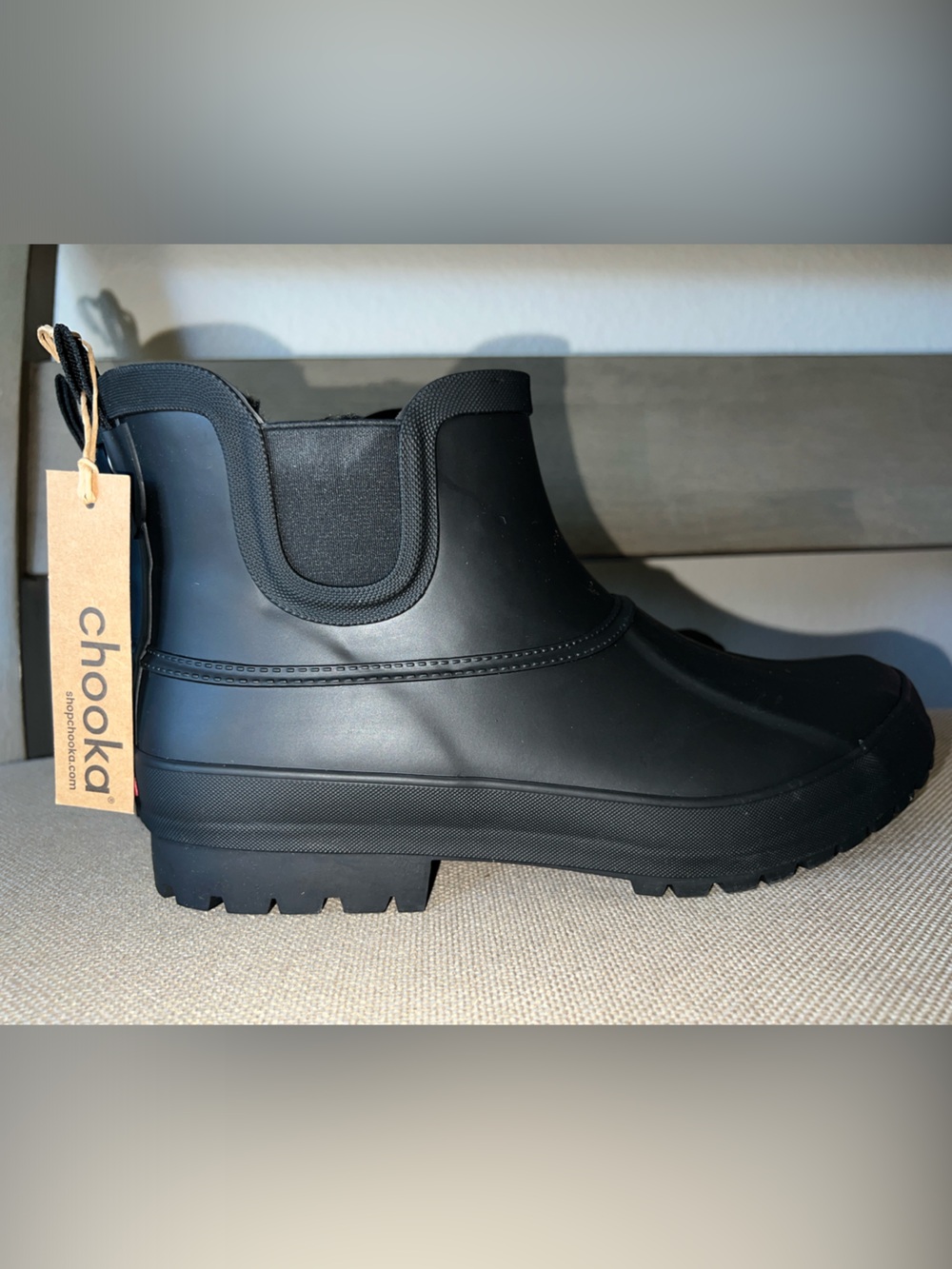 chooka Black Men’s Chelsea Lug Rain Boot